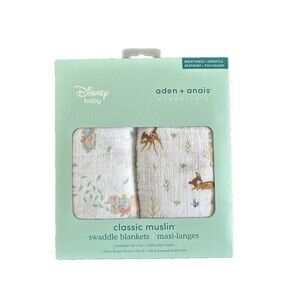 Aden & Anais Essentials Disney Baby Muslin Swaddle Blankets 2 Pack 44" x 44" NEW